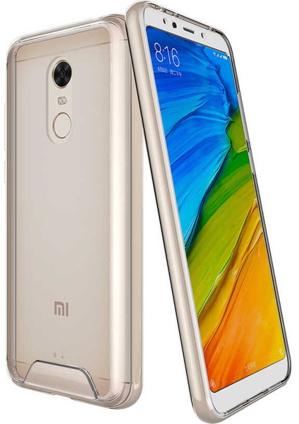 Xiaomi Redmi 5 Plus Kılıf Kamera Korumalı Darbe Emici Şeffaf Tank Tam Koruma Silikon Kapak