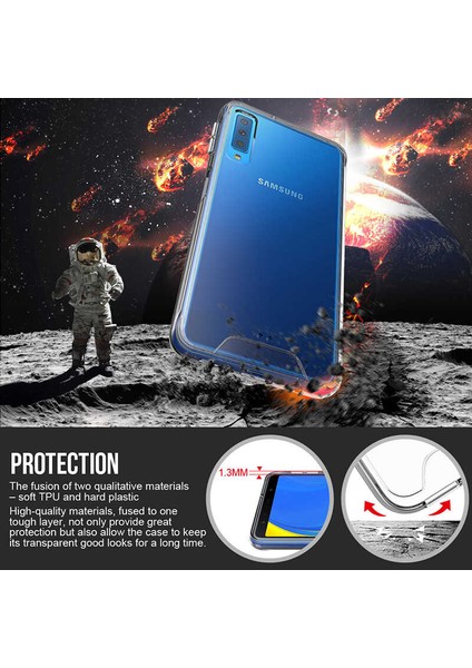 Samsung Galaxy A7 2018 Kılıf Kamera Korumalı Darbe Emici Şeffaf Tank Tam Koruma Silikon Kapak fırsatları