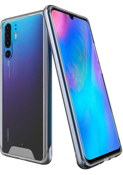 Huawei P30 Pro Kılıf Kamera Korumalı Darbe Emici Şeffaf Tank Tam Koruma Silikon Kapak