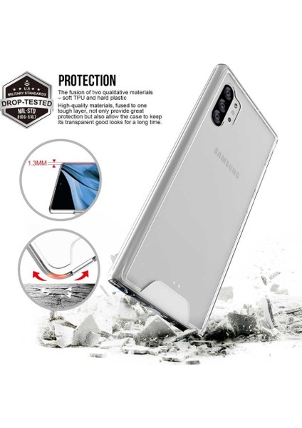 Samsung Galaxy Note 10 Plus Kılıf Kamera Korumalı Darbe Emici Şeffaf Tank Tam Koruma Silikon Kapak modelleri