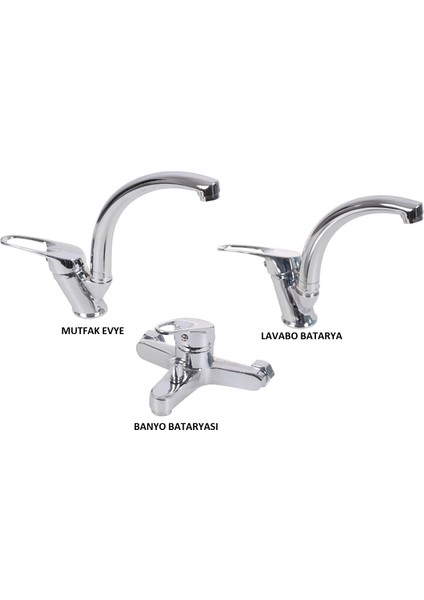 Mix Batarya Seti Krom Banyo Bataryası Lavabo Bataryası Mutfak Eviye Bataryası fiyatları
