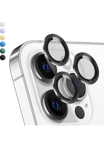iPhone 11 Pro Max Kamera Lens Koruyucu Cam Metal Kenarlı 3lü Set