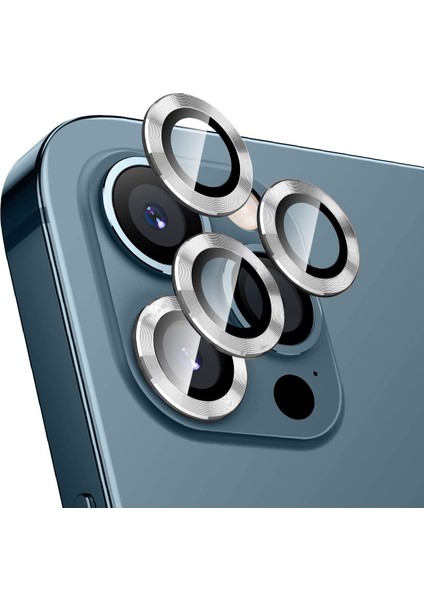 iPhone 11 Pro Max Kamera Lens Koruyucu Cam Metal Kenarlı 3lü Set