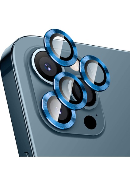 iPhone 11 Pro Max Kamera Lens Koruyucu Cam Metal Kenarlı 3lü Set