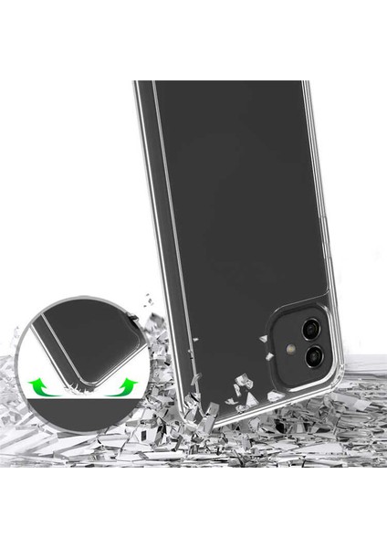 Samsung Galaxy A04E Kılıf Kamera Korumalı Darbe Emici Köşeleri Airbag Şeffaf Silikon Kapak