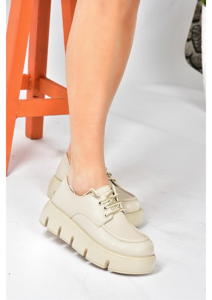 Bej Kalın Tabanlı Günlük Kadın Ayakkabı P267632009 fiyatları