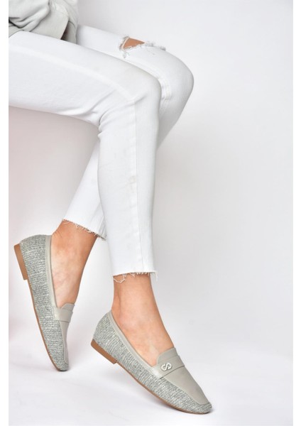 P820940209 Düznlı Günlük Kadın Babet