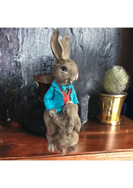 Tavşan Ailesi Saksı, Mumluk, Dekoratif Obje