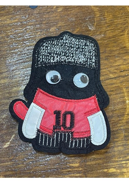 11X8 cm Oynar Gözlü Deri Çocuk Aplike Arma Yama Dikiş Aksesuarı