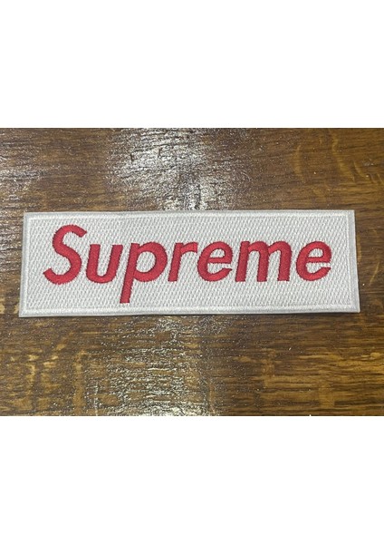 19X6 cm Ütü Ile Yapışan Nakış Işleme Supreme Yazılı Aplike Dikiş Aksesuarı