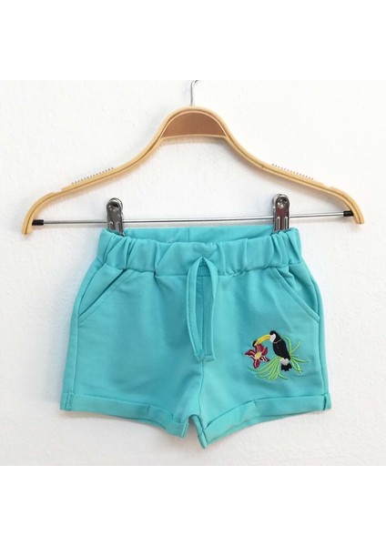 Kız Çocuk Paça Kuşlu Nakışlı Şort modelleri
