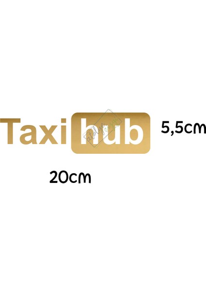 Atölye Çizgi 20 cm Gold Taxi Hub Sticker, Motor Araba Sticker, Oto Sticker