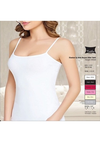 Bayan Elastan Ip Askılı Atlet 3 Adet