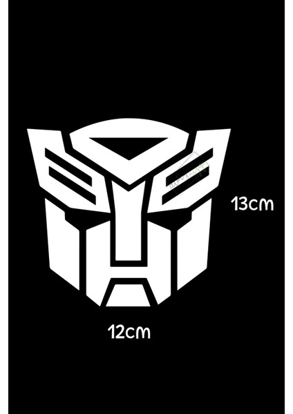 Atölye Çizgi Beyaz Transformers Sticker Motor Sticker Araba Cam Sticker 13 x 12