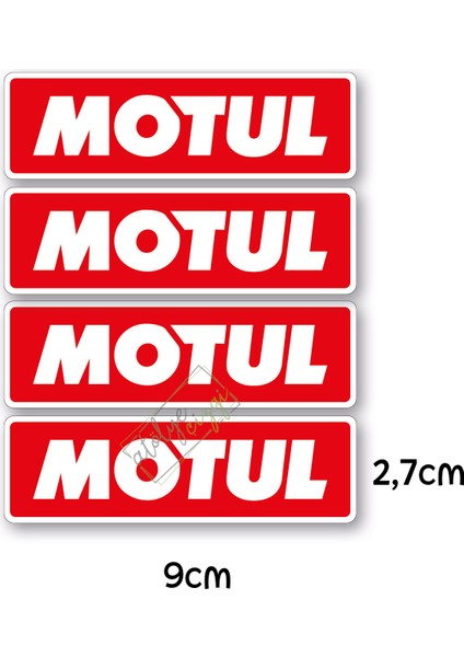 Atölye Çizgi Motul Yağ Sticker 4 Adet, Motosiklet Sticker, Araba Sticker, Motul Yazısı Sticker