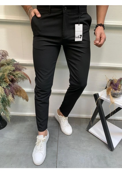 Ser Joven Erkek Siyah Slim Fit Kumaş Pantolon