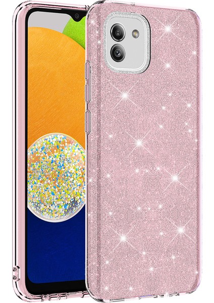 Samsung Galaxy A03 Kılıf Simli Parlak Shining Kapak