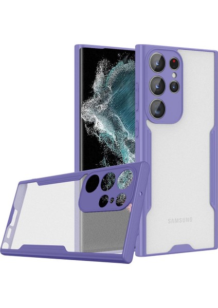 Samsung Galaxy S23 Ultra Kılıf Kenar Renkli Kamera Korumalı Mat Kapak