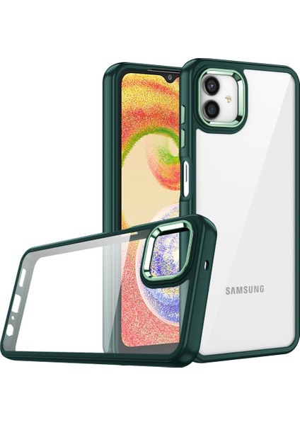 Samsung Galaxy A04 Kılıf Kamera Nikelaj Kenar Renkli Kapak