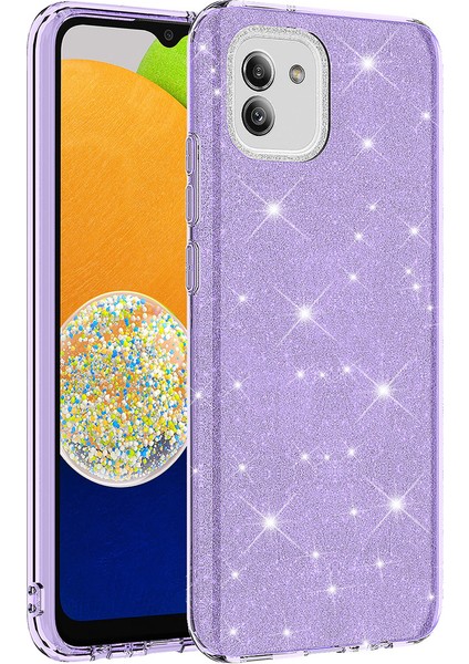 Samsung Galaxy A03 Kılıf Simli Parlak Shining Kapak