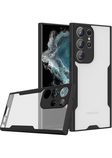Samsung Galaxy S23 Ultra Kılıf Kenar Renkli Kamera Korumalı Mat Kapak