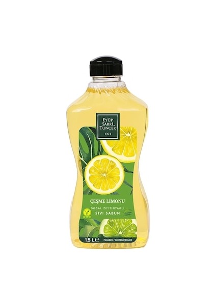 Doğal Zeytinyağlı Sıvı Sabun Çeşme Limonu Sıvı Sabun 1500 ml