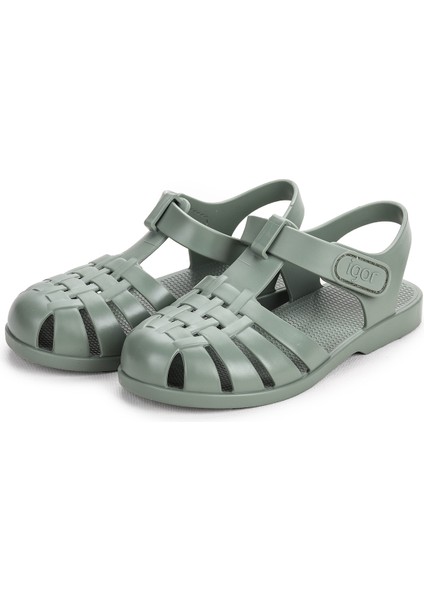 Clasica Velcro Kız/Erkek Çocuk Sandalet S10288 Havuz Plaj Yeşil
