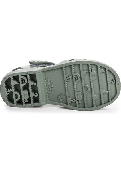 Clasica Velcro Kız/Erkek Çocuk Sandalet S10288 Havuz Plaj Yeşil