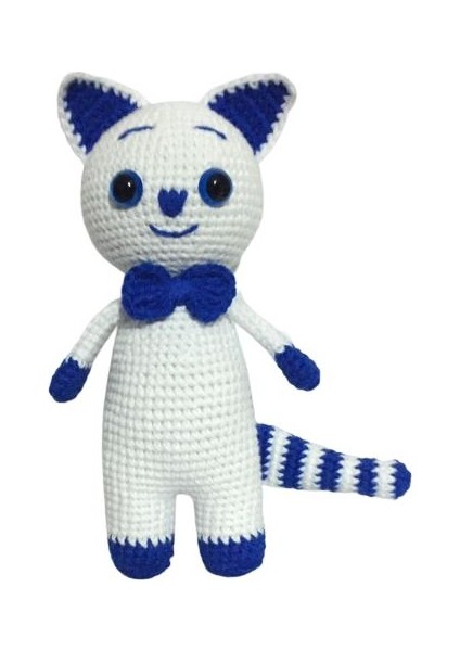 Mavi Beyaz Çöl Tilkisi Amigurumi Organik Oyuncak