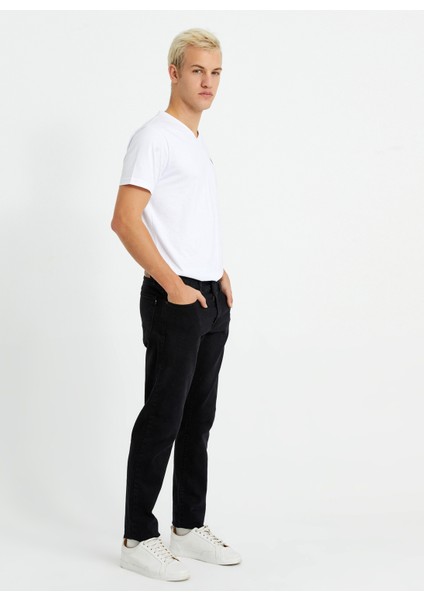 Normal Bel Dar Paça Siyah Erkek Pantolon TC5001