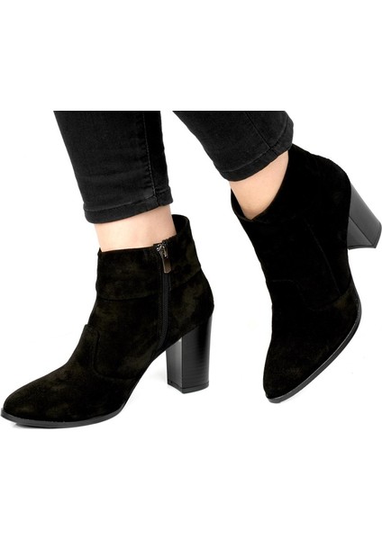 Kadın Topuklu Bot Hakiki Deri Ayakkabı 052K22K10012
