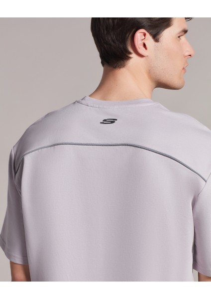 M Graphic Tee Reflect Logo Oversize T-Shirt Erkek Warm Gray Tshirt - S231094-042 fırsatları