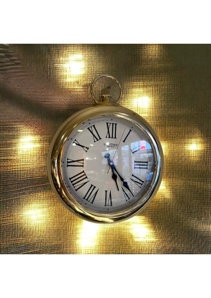 Gold Plastik Çerçeveli Salon Ofis Mutfak Otel Duvar Saati 33 cm indirimleri