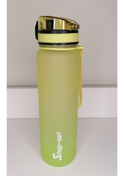 Shop-Set 1000 ml Tritan Motivasyonlu Su Matarası (Neon Sarı - Neon Yeşil)