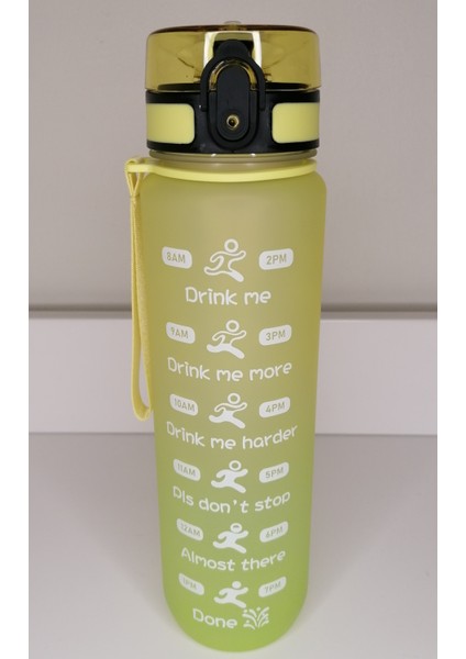 Shop-Set 1000 ml Tritan Motivasyonlu Su Matarası (Neon Sarı - Neon Yeşil) modelleri