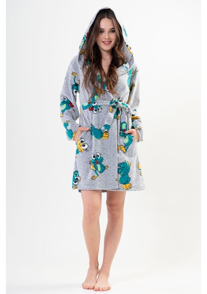 Kadın Polar Kapsonlu Kısa Sabahlık modelleri