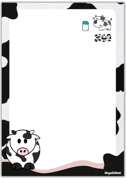 Inekli Cow Memopad Çek Kopar A6 Boyutunda Not Defteri