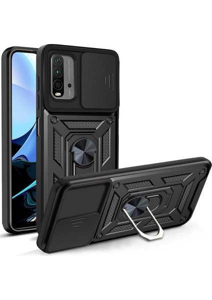 Xiaomi Redmi 9t Kılıf Ultra Korumalı Yüzüklü Manyetik Vega Kapak