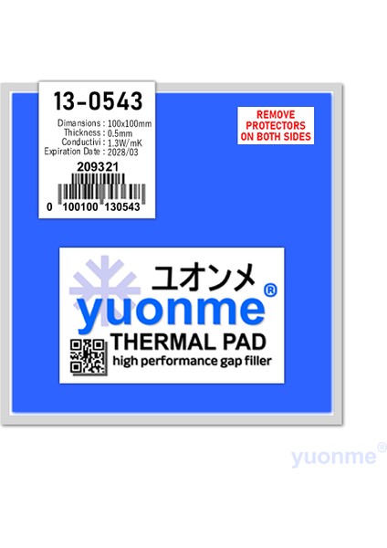 Termal Ped / Thermal Pad 0.5mm 1.3W/MK 100X100MM 13-0543