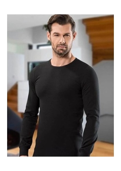 3 Adet, Uzun Kollu Fit Kalıp Erkek Atlet %92 Pamuk %8 Likra Siyah fiyatları