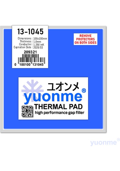 Termal Ped / Thermal Pad 1.0mm 1.3W/MK 100X100MM 13-1045