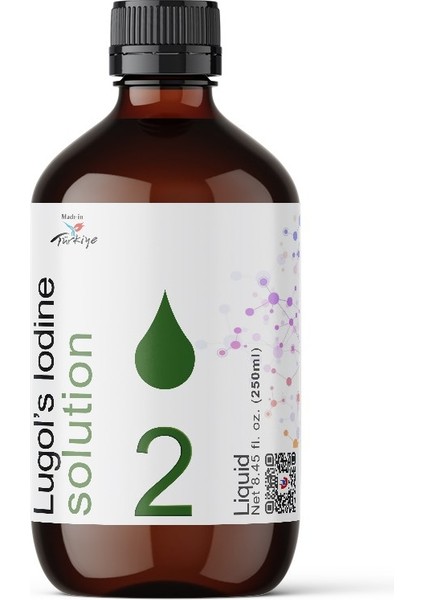 Lugol Iyot Çözeltisi %2 | 250 ml | Cam Şişe (Pharma Grade Lügol)