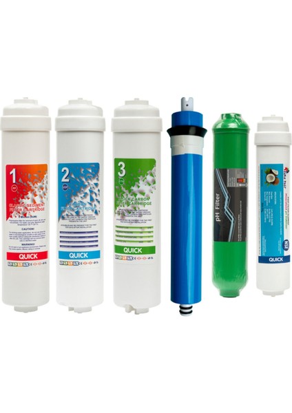 Suzukı Technology Kapalı Kasa Su Arıtma Cihazı Filtresi 6 Filtreli 75 Gpd Membranlı Set