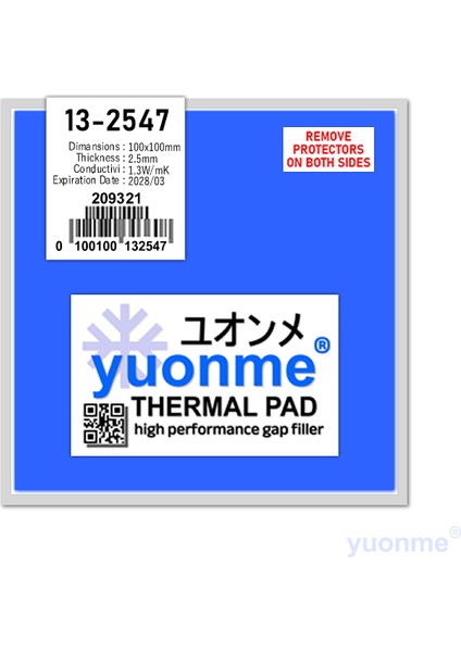 Termal Ped / Thermal Pad 2.5mm 1.3W/MK 100X100MM 13-2547