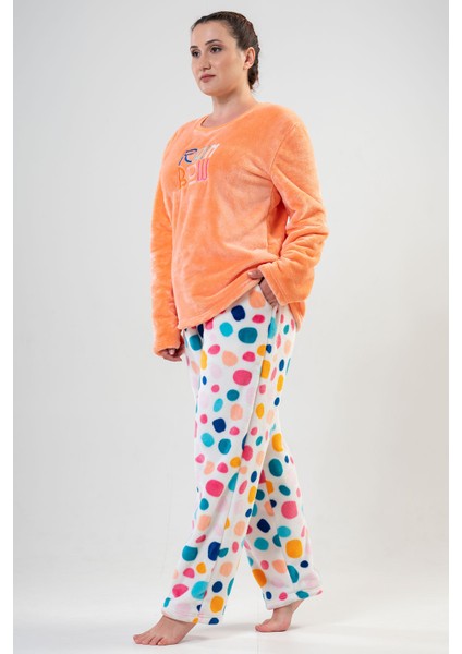 Kadın Welsoft Büyük Beden Uzun Kol Pijama Takım