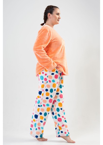 Kadın Welsoft Büyük Beden Uzun Kol Pijama Takım