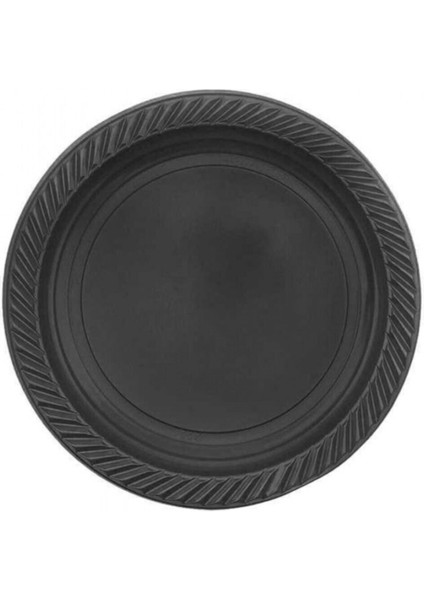 Tabak Plastik 22 cm - 25'li Siyah
