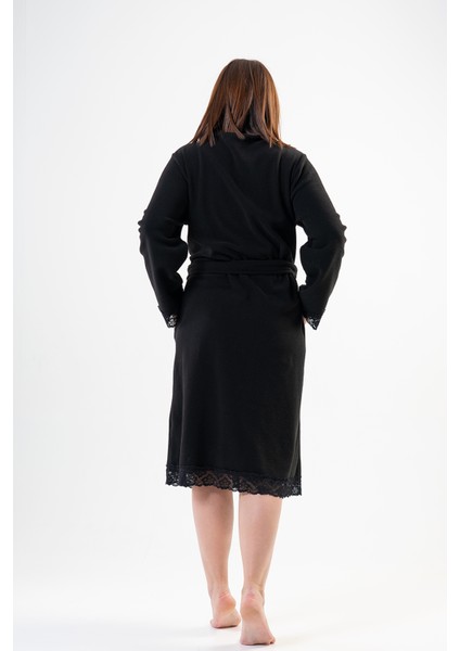 Pamuklu Kadın Polar Büyük Beden Uzun Kol Dantelli Sabahlık indirimleri