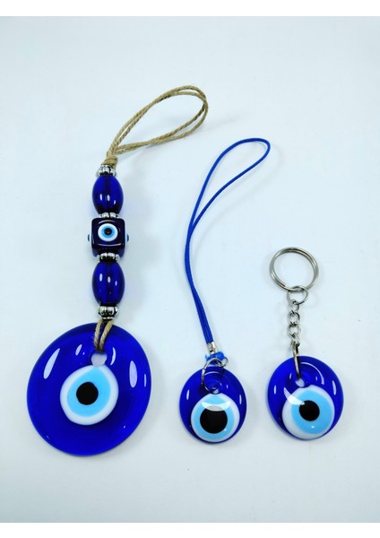 El Yapımı Nazar Boncuğu Duvar Dekoru Araba Dikiz Ayna Süsü Anahtarlık Cam Dekoratif Set fırsatları