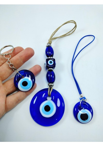 El Yapımı Nazar Boncuğu Duvar Dekoru Araba Dikiz Ayna Süsü Anahtarlık Cam Dekoratif Set indirimleri